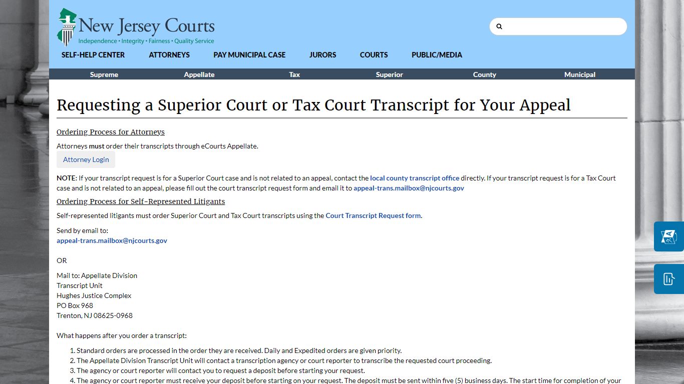 Requesting a Superior Court Transcript for Your Appeal